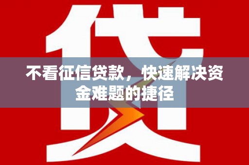 长涂不看征信贷款，快速解决资金难题的捷径