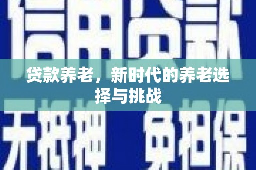 长涂贷款养老，新时代的养老选择与挑战