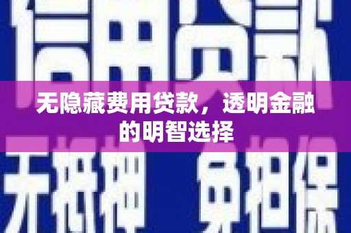 长涂无隐藏费用贷款，透明金融的明智选择